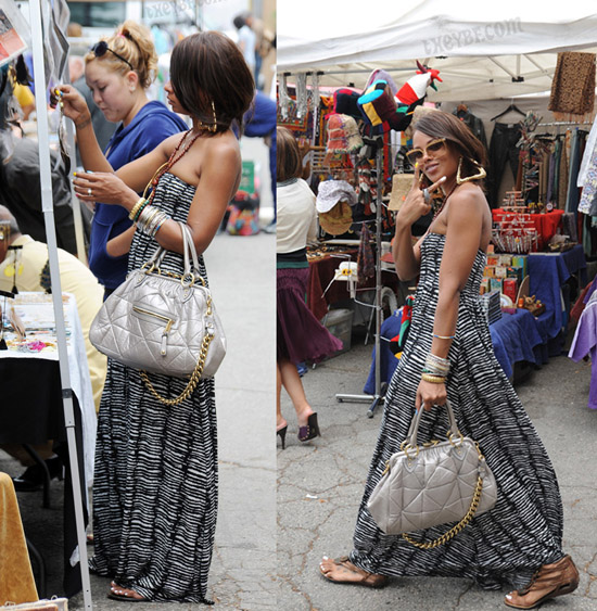 Eva Marcille Striped Maxi Dress