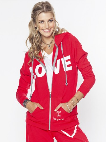 Peace-Love-World-Red-Hoodie