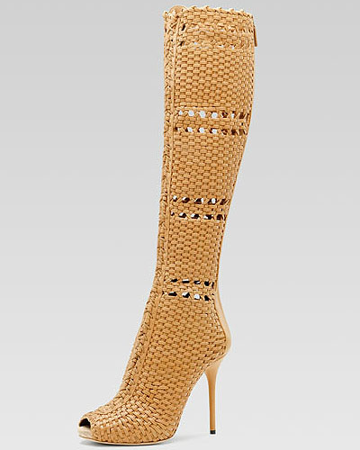 Gucci-Tan-Woven-Calfskin-Boots