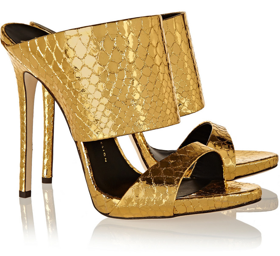 giuseppe-zanotti-gold-snake-print-double-strap-mules