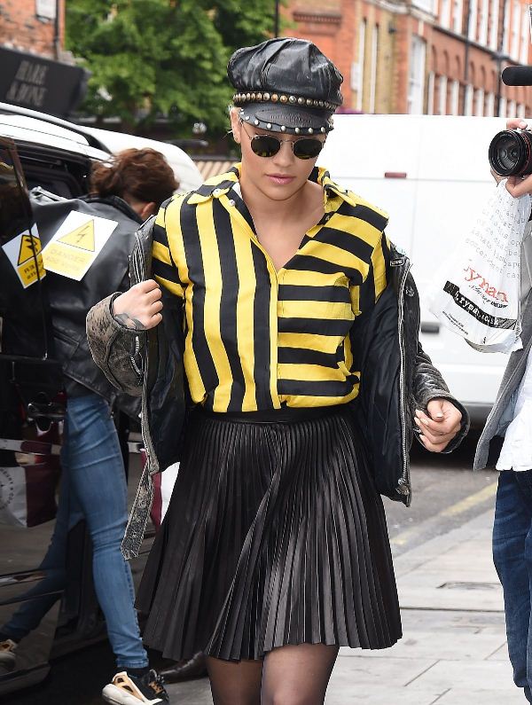 rita-ora-arrives-at-kiss-fm-studios-in-london-06-12-2015-house-of-holland-shirt-celine-skirt-vera-wang-booties-2