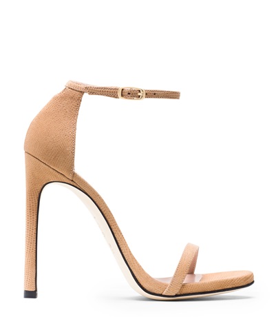 8 Get the Look- Kylie Jenner's Kris Jenner Haute Living Cover Mistress Rocks Exposure Taupe Cut Out Bandage Dress and Stuart Weitzman Pan Goose Napa Nudist Sandals