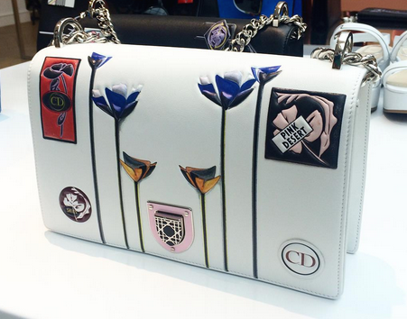 8 Rihanna's New York City Dior Resort Resort 2016 White Multicolored Diorama Handbag and Pierre Hardy Majorelle Pink and Orange Fringed Sandals