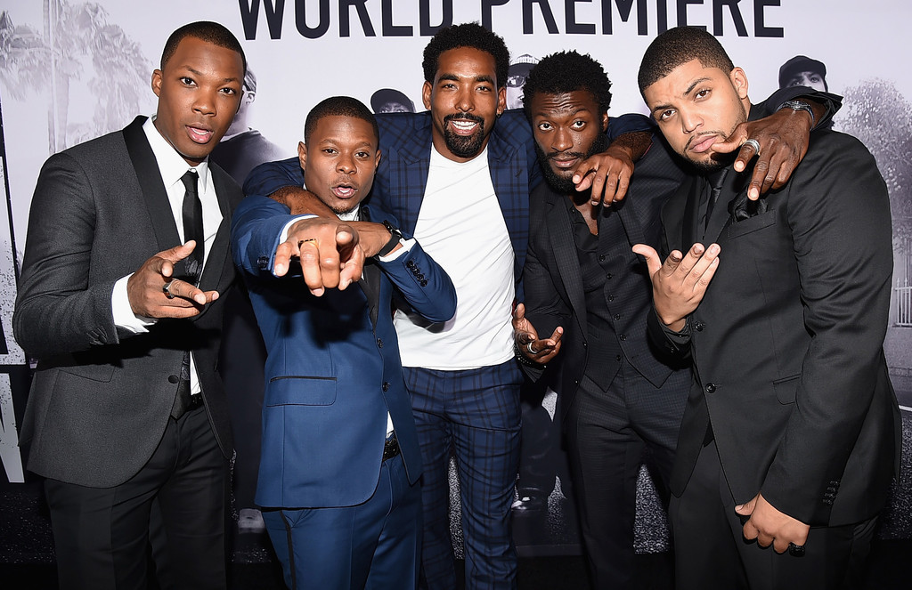 Aldis Hodge, Corey Hawkins, Oshea Jackson Jr., Jason Mitchell, Marlon Yates Jr. Premiere+Straight+Outta+Compton+Arrivals+aL_rC5bsCh2x