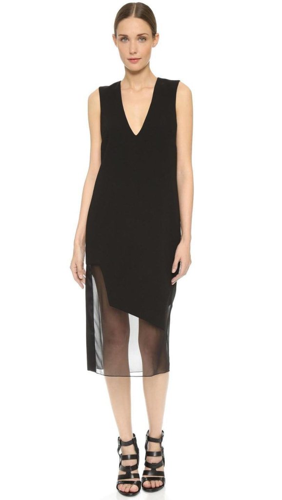 black-prabal-gurung-sheer-hem-dress