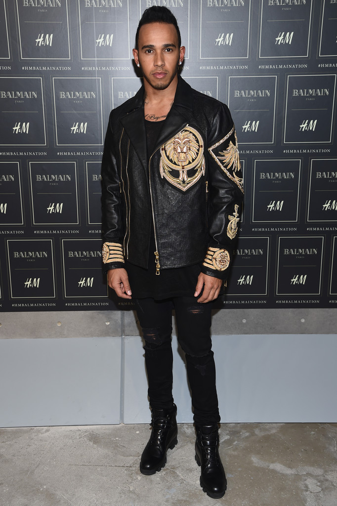 BALMAIN+X+H+Collection+Launch+Arrivals-louis-hamilton