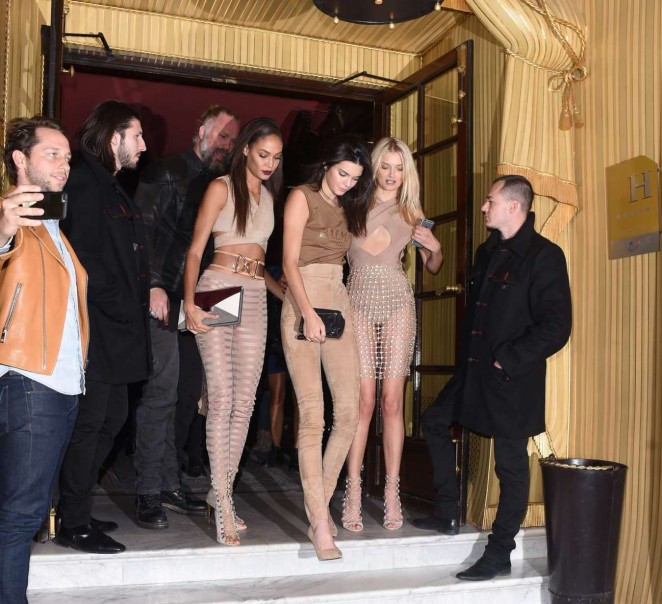 Kendall-Jenner-joan-smalls-lily-donaldson-balmain-after-party-paris