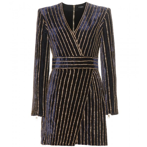 balmain-crystal-embellished-velvet-mini-dress