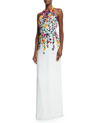 oscar-de-la-renta-white-multi-halter-neck-floral-embroidered-gown