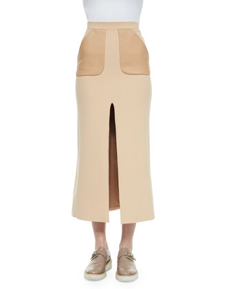 david-koma-wool-midi-skirt-leather-pocket