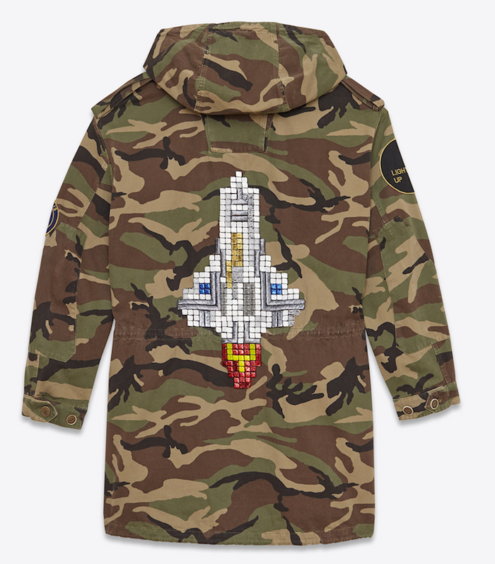 Saint Laurent Oversized Camouflage Patched Printed Hoodie Parka-2