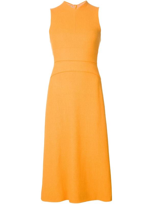 narciso-rodriguez-tangerine-sleeveless-flared-dress