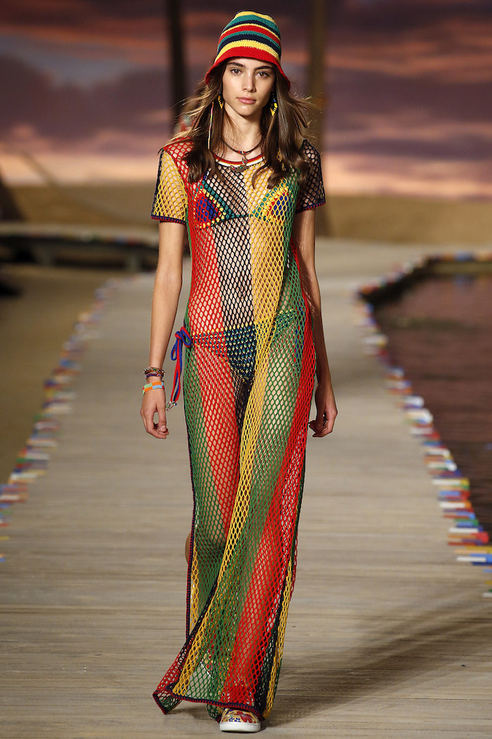 Rihanna Instagram Behind The Scenes 'Work' Video Spring 2016 Tommy Hilfiger Bikini And Round Crochet Short Sleeve Cover Up Dress