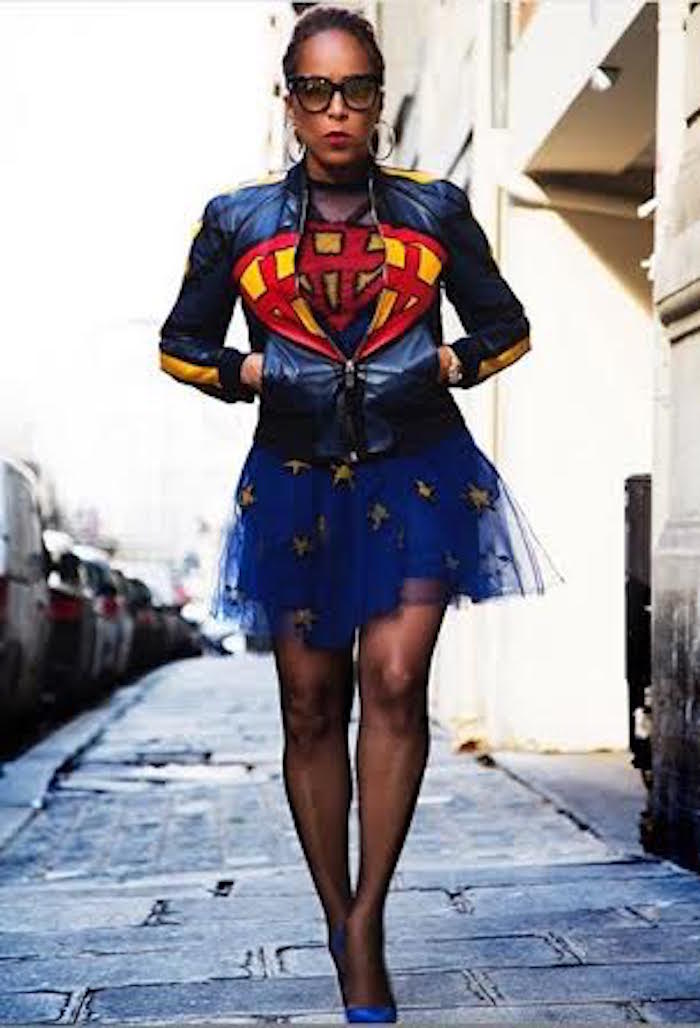 2-marjorie-harvey-instagram-valentino-blue-metallic-embroidered-tulle-short-sleeve-dress