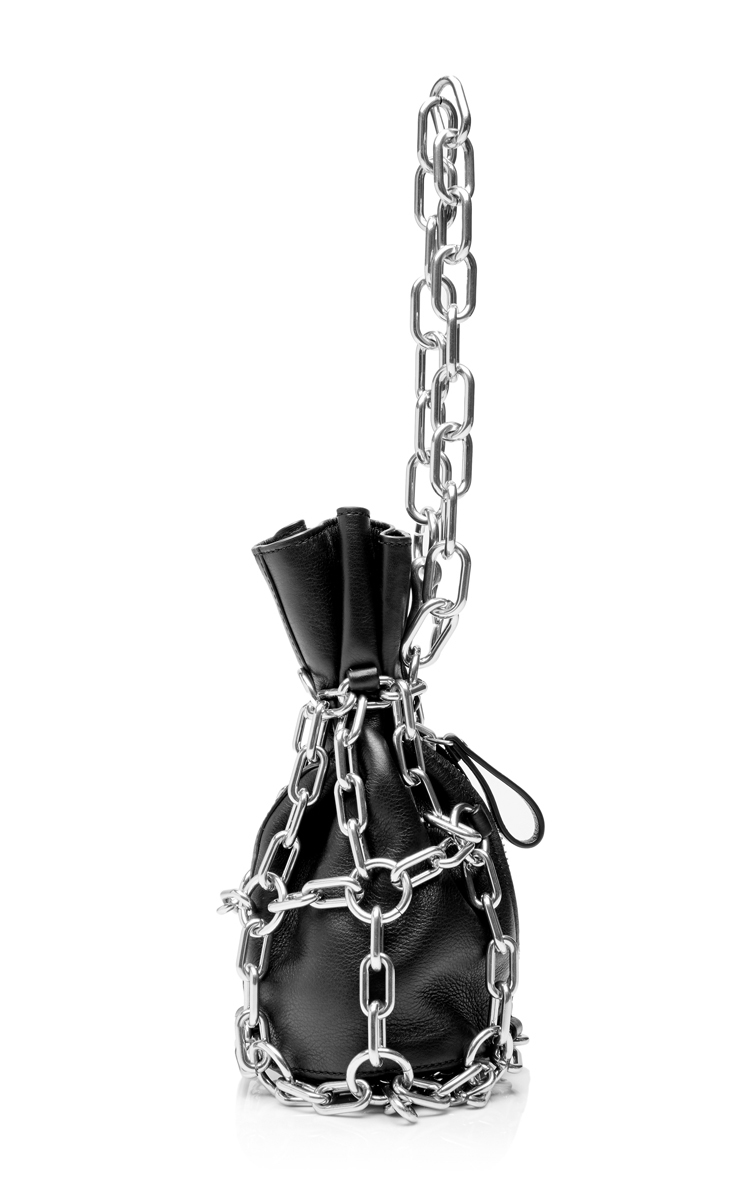 Alexander-Wang-SS-16-Black-Chain-Cage-Attica-Clutch-2
