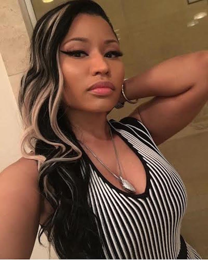 3-nicki-minaj-instagram-meek-mill-birthday-opening-ceremony-black-white-rib-knit-fit-flare-dress