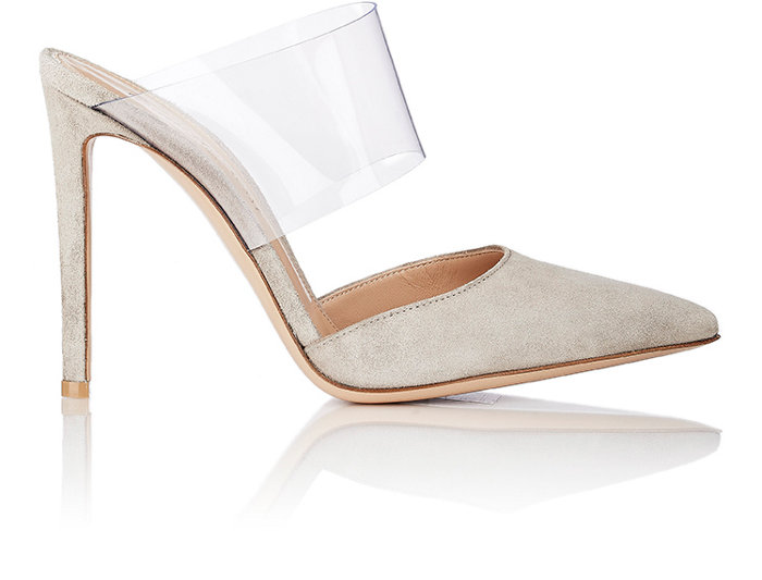 3 Beyonce's Cavaliers vs. Golden State Game Blue Suit and Gianvito Rossi Virtua Perspex and Leather Mules