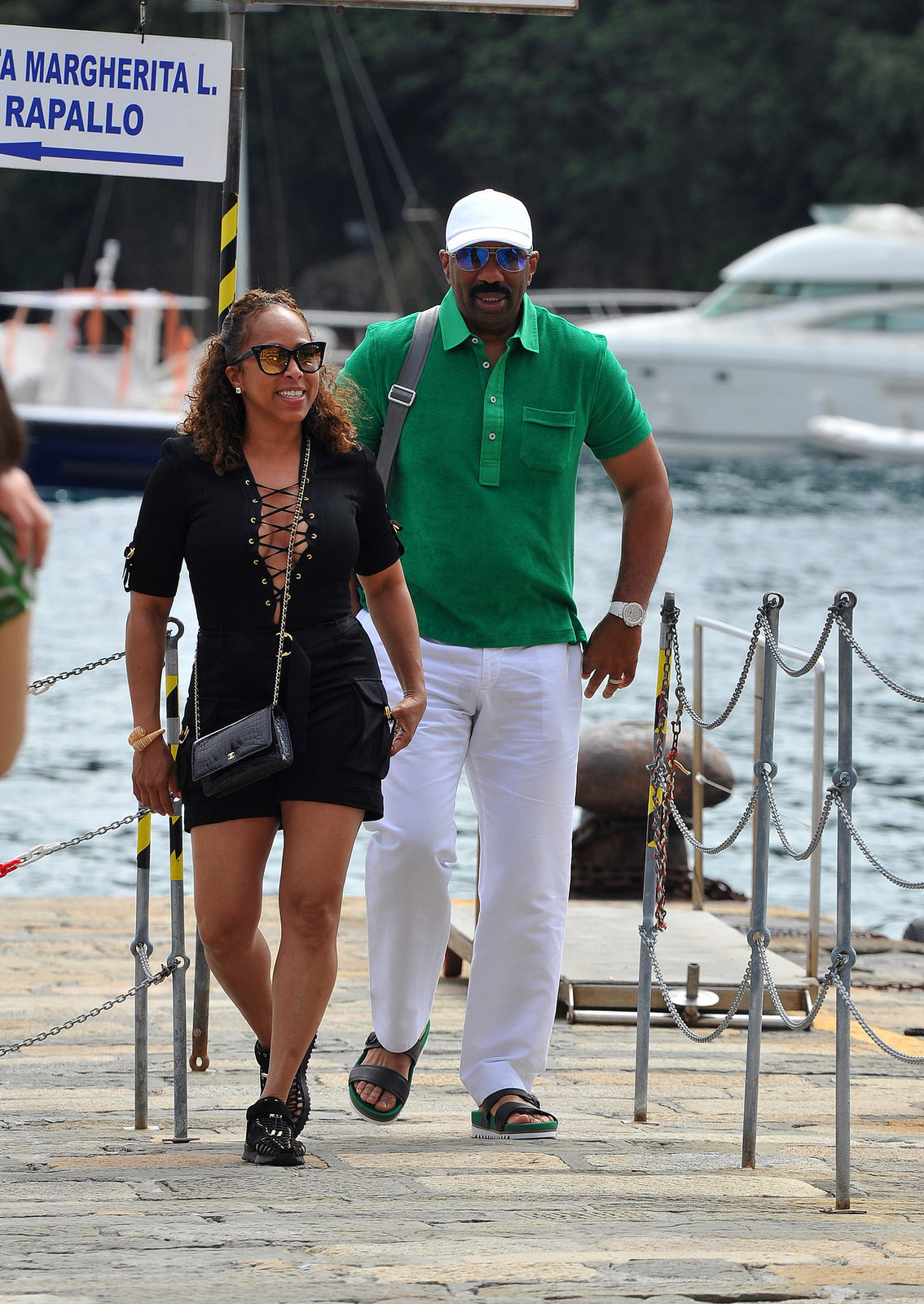 3-marjorie-harvey-portofino-balmain-plunging-lace-up-neckline-resort-2016-d-ring-detail-belted-playsuit