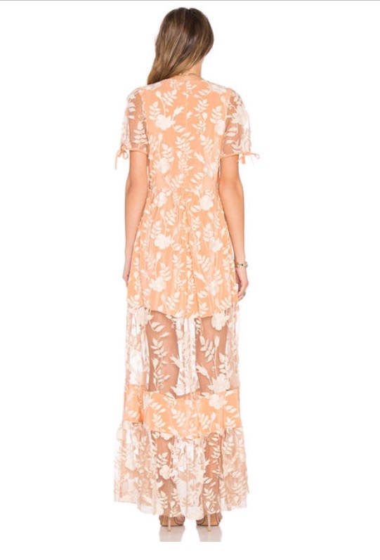 Chanel Iman NYC For Love and Lemons Mia Peach Maxi Dress 4