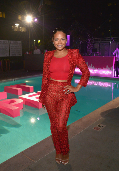 Christina+Milian+Maybelline+New+York+Beauty+Event+red+Stello+Suit+stuart+Weitzman+nude+sandals+1
