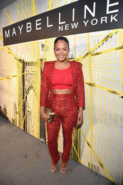 Christina+Milian+Maybelline+New+York+Beauty+Event+red+Stello+Suit+stuart+Weitzman+nude+sandals+2