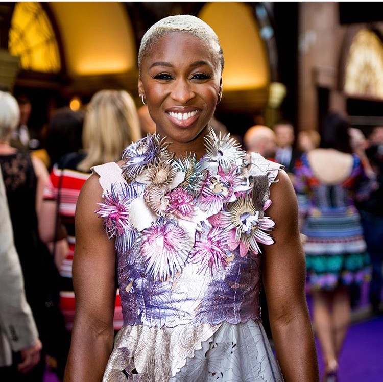Cynthia Erivo at Aladdin Musical in London wearing Giles Deacon Spring 2015 2