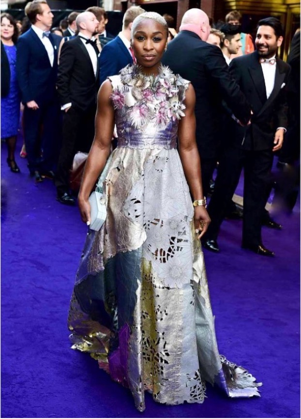 Cynthia Erivo at Aladdin Musical in London wearing Giles Deacon Spring 2015 3