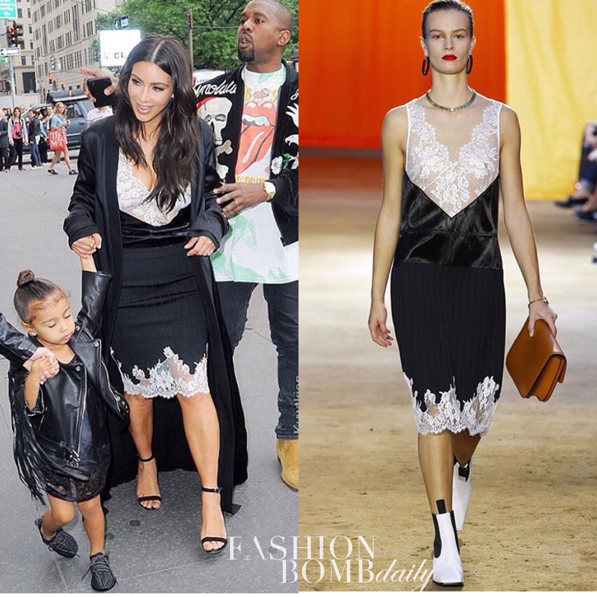 Kim-Kardashian-Celine-Spring-2016-black-white-dress-2