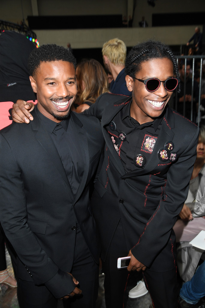 Michael+B+Jordan+Dior+Homme+Front+Row+Paris