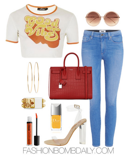 Spring 2016 Style Inspiration Perspex Inspired Outfits Yeezy Season 2 Saint Laurent Classic Small Sac De Jour Bag Linda Farrow Round-frame Sunglasses