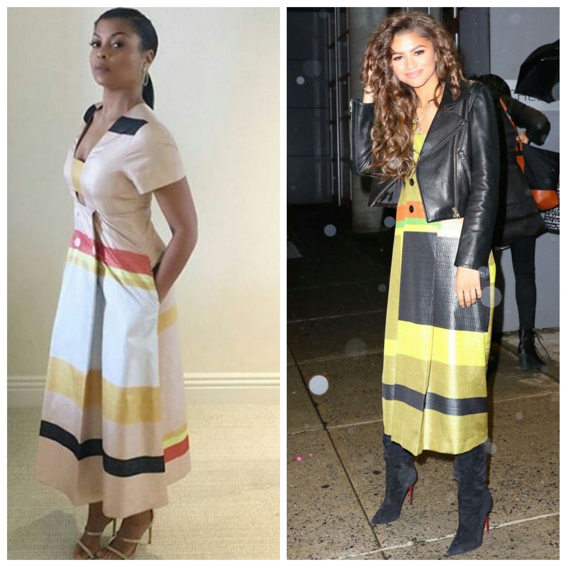 Taraji-Zendaya-Suno-Spring-2016-Multicolor-Stripe-Dress-1