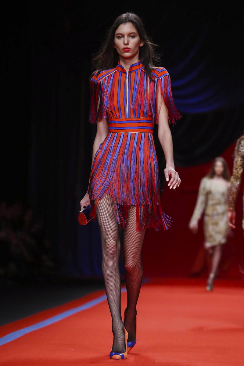 elisabetta-franchi-red-blue-fringe-mini-dress