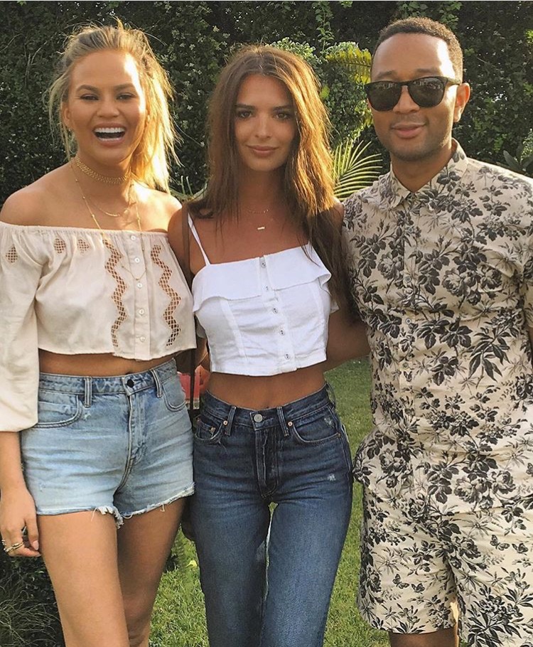 Chrissy Teigen, Emily Ratajkowski, and John Legend 4th of July