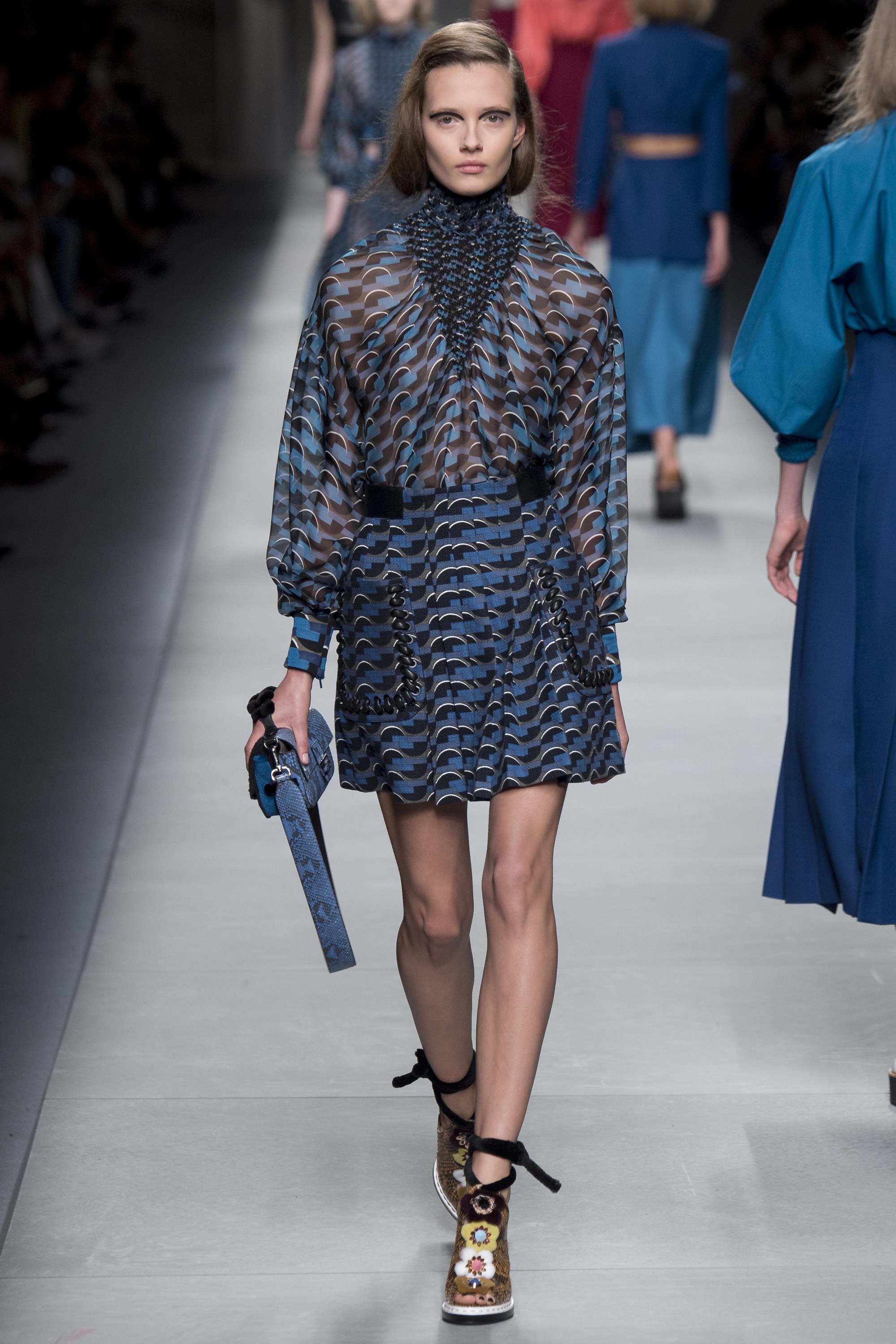 Fendi-Spring-2016-Printed-Semi-Sheer-Dress-1