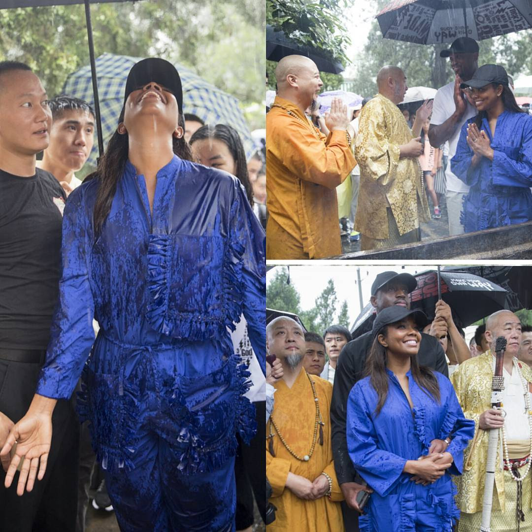Gabrielle-union-bejing-china-ports-1961-pre-spring-blue wrap-top-matching-pants-1