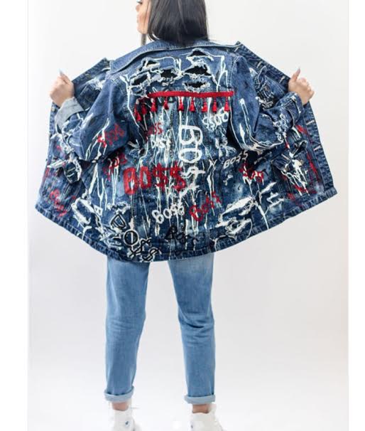 Keysha-cole-Detroit-show-boss-mentality-Grenade-denim-jacket