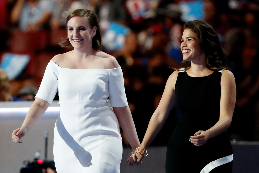 Lena+Dunham+Democratic+National+Convention-america-ferrera-black-halo
