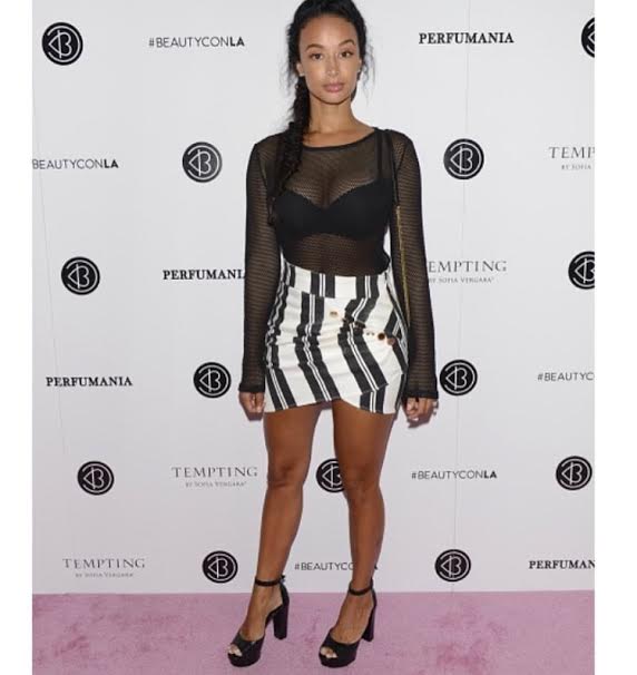Steal-Draya-Michele-Beautycon-LA-House-of-cb-Louna-black-and-white-skirt