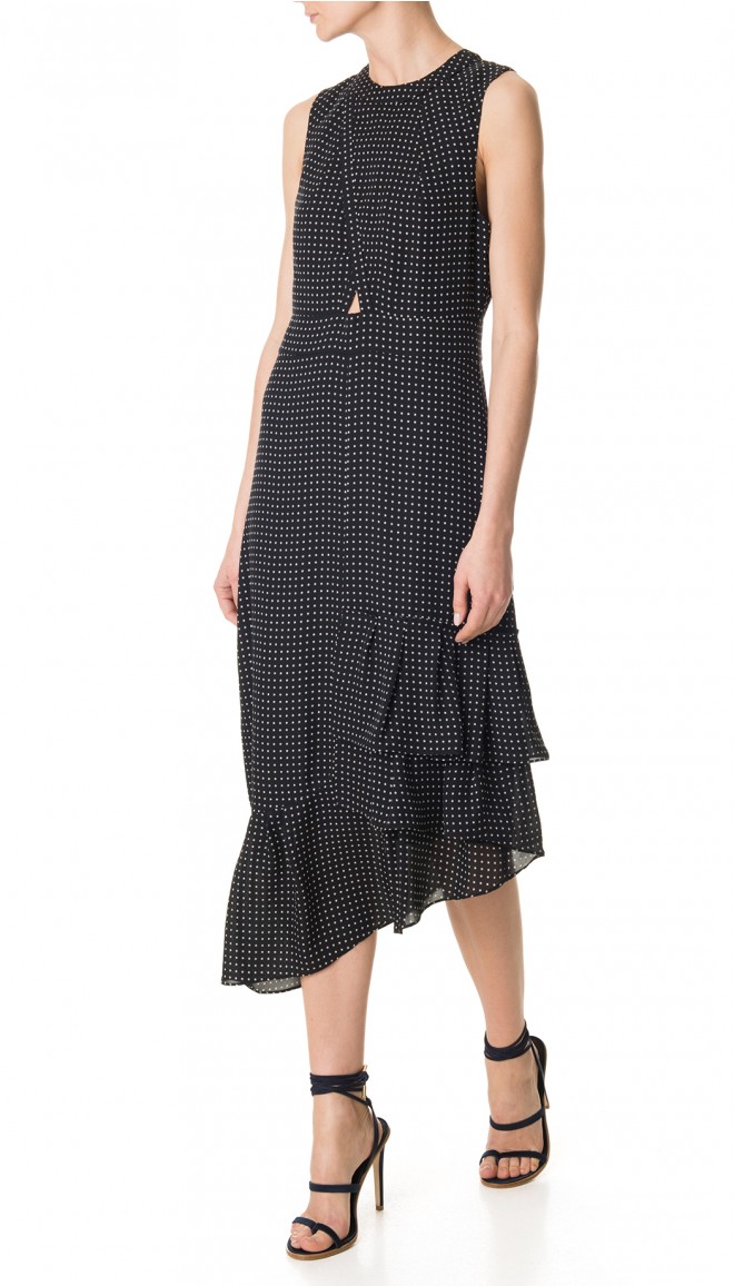 Tibi-Estrella-Print-Ruffle-Dress-Black-Side