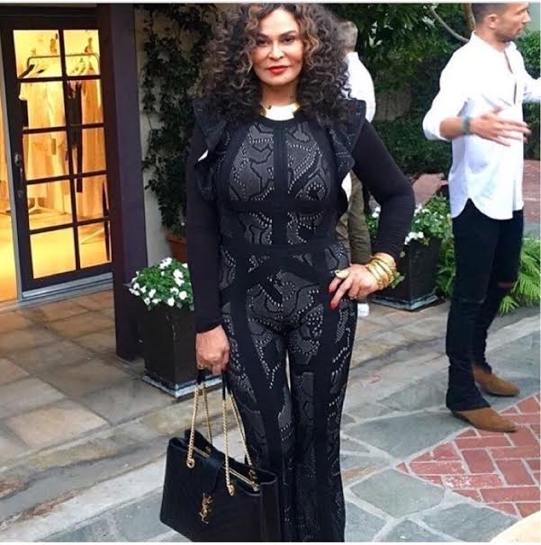 Tina-lawson-herve-leger-black-jacquard-jumpsuit
