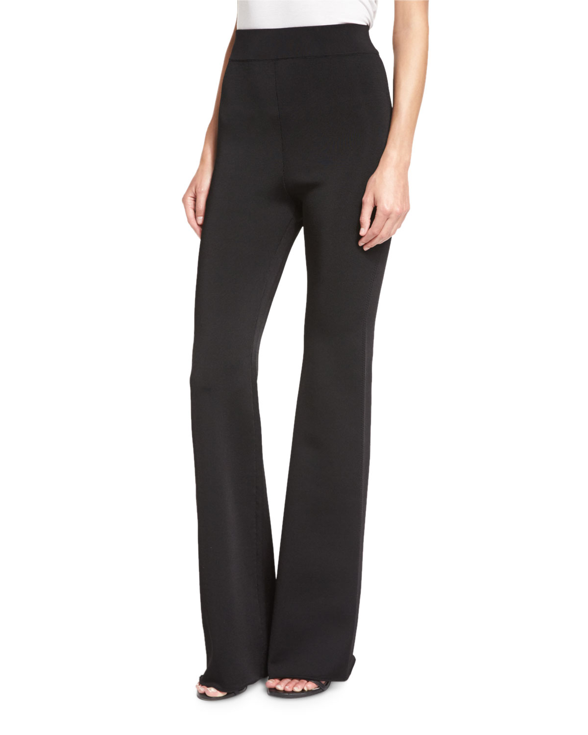 cushnie-et-ochs-high-waist-crepe-flares-black