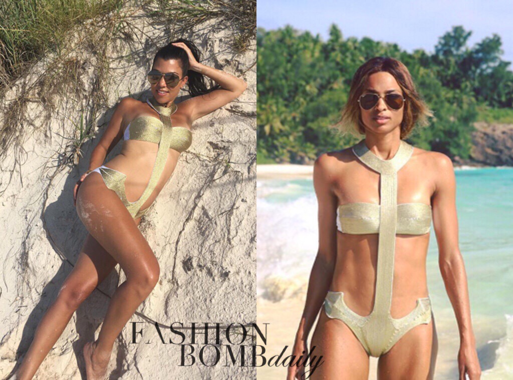 ciara-vs-kourtney-kardashian-la-perla-gold-tone-anchor-cutout-swimsut