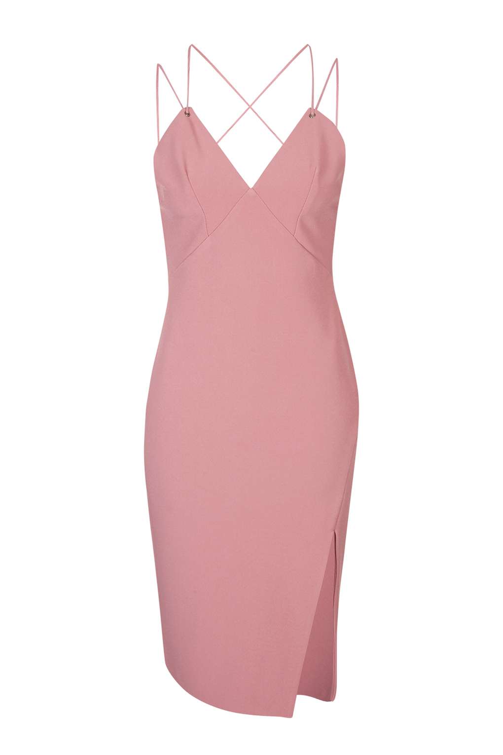 topshop-pink-eyelet-plunge-midi