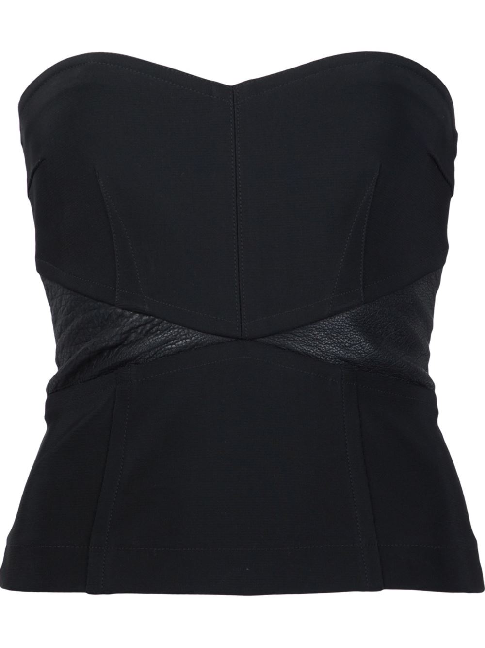 yigal-azrouel-black-combo-strapless-bustier