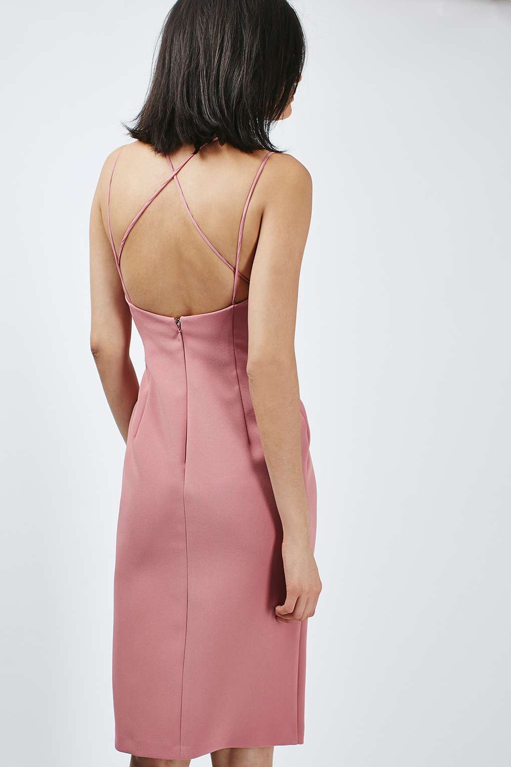 3-topshop-pink-eyelet-double-strap-v-neck-side-slit-midi-dress