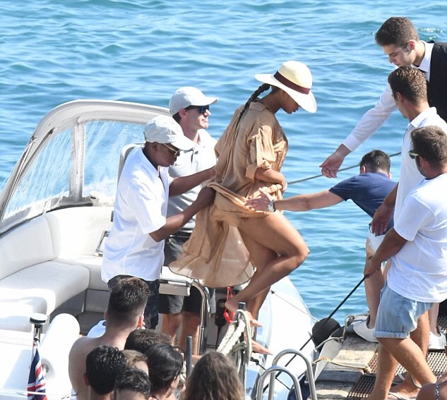 Beyonce's Capri Alberta Ferretti Beige Silk Shirt Dress 2