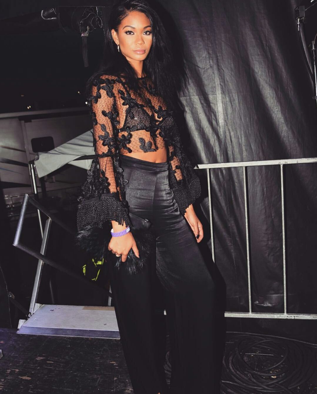 Chanel-Iman-Bacardi-Dean-Collection-Event-Alice-MacCall-California-Sun-Top-Emm-Kuo-Fur-Pouch-2