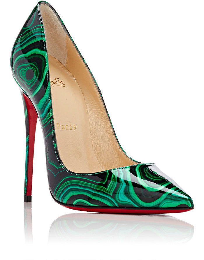 Christian-Louboutin-Green-Black-Malechite-Print-So-Kate-Pumps-1