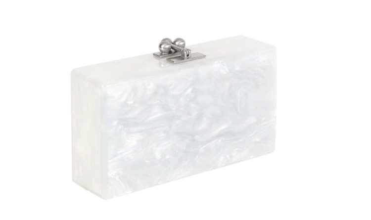 Joan Smalls's W Hotel Dubai Opening Party Misha Collection 'Agata' Pearl White Corset & Pencil Skirt, Gianvito Rossi 'Zelda' Pom Pom Sandals and Edie Parker 'Jean' Pearl Clutch 8