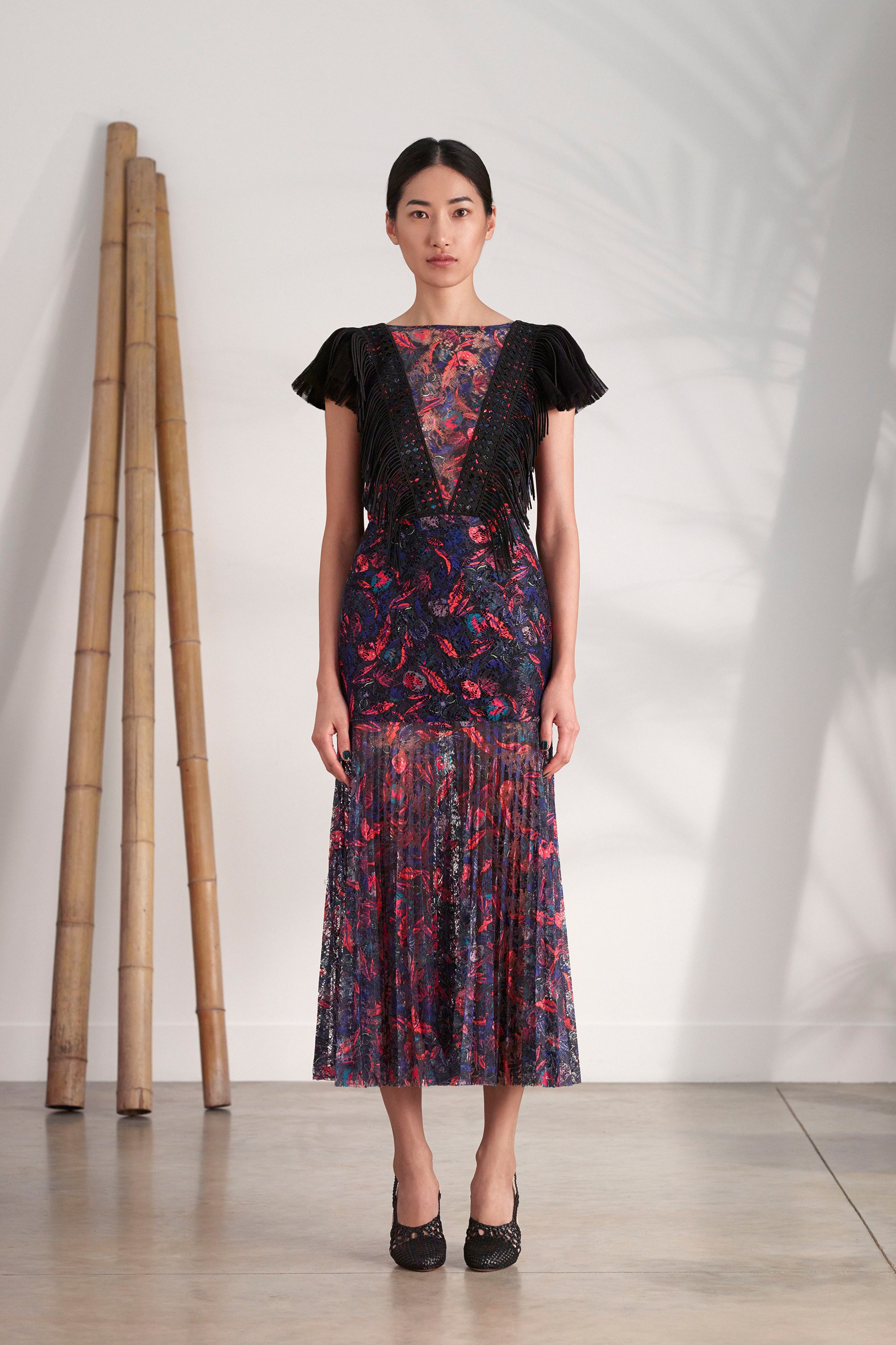 Saloni-Pre-Fall-2016-Multicolor-Fringe-Midi-Dress-1